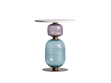 BAYEUX - Glass coffee table with stone top by Vical Home - view 3